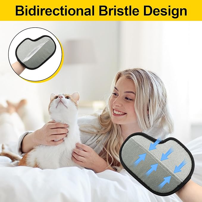 Pet Hair Removal Glove for Dogs and Cats,2 PCS Upgraded Double Sided Electrostatic Pet Hair Removal Gloves,Reusable Pet Cat Dog Hair Remover Gloves for Couch,Carpet,Bed Sheets,Blankets,Clothes