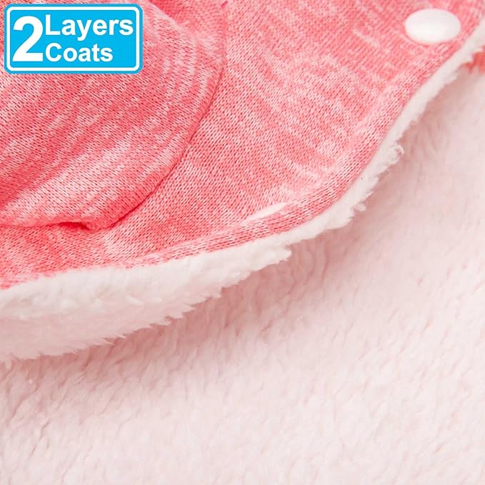 Dog Sweater, Dog Sweaters for Small Dogs, 2, 3 Pack Warm Soft Pet Clothes for Puppy, Medium Large Cat, Dogs Girl or Boy, Dog Shirt for Winter Christmas (Coat Pink+Purple, Small)