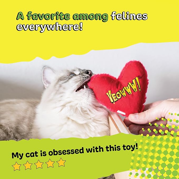 Yeowww Hearrrt Attack Catnip Toy