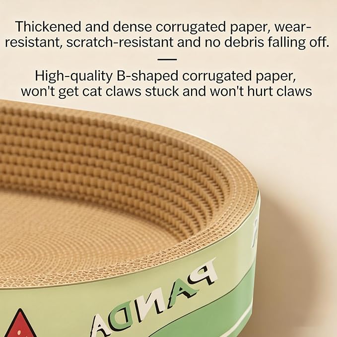 Cat Scratcher Bed - Cat Scratch Pad, Round Scratch Board with Ergonomic Curve Design, Cardboard Cats Scratcher with Natural Chewable Material, Pet Furniture Lounge Style, Indoor Home Floors Use
