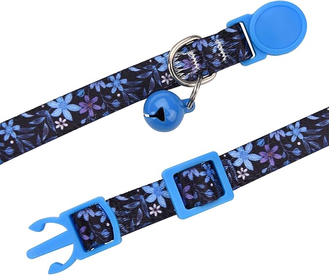 MarukoPet Cat Collar Breakaway with Bells, 3 Pack Girl Boy Pet Cat Collar with Bohemia Floral Tribal Geometric Patterns, Adjustable 7.5-12 Inch, with Safety Buckle for Kitten Cat(Set A)