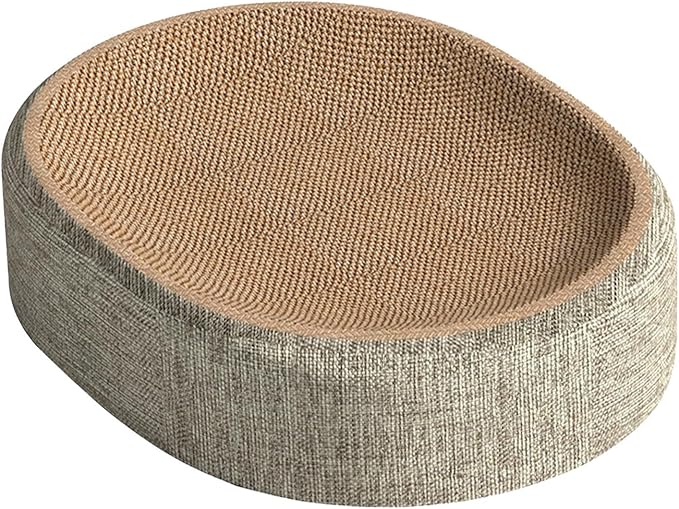 Cat Scratching Board Bed, 2 In 1 Oval Cat Scratcher Cardboard Bowl Nest, Cats Scratching Board For Indoor Cats Scratch Pad Lounge Bed, Furniture Protector From Kitten Claws For Grinding Claws And Rest