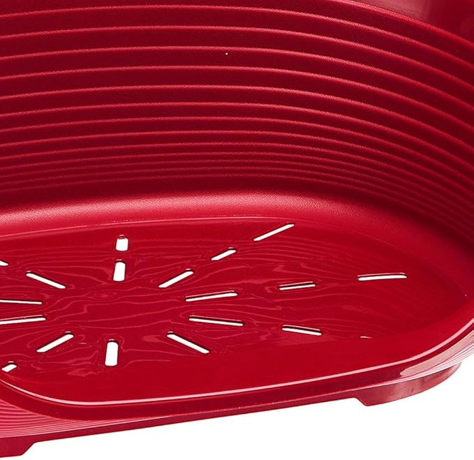 Ferplast Cat Bed, Plastic Dog Bed Small, Ventilation Holes and Non-Slip Rubber Feet for Added Stability 61,5 x 45 x h. 21.5 cm. Burgundy