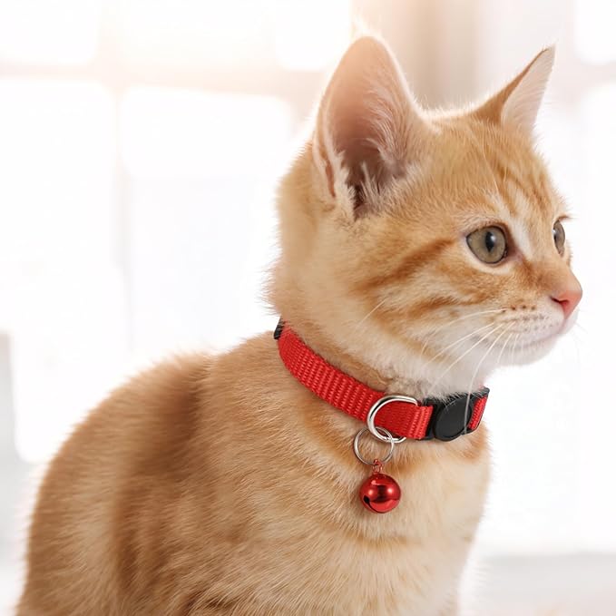 13 Pcs Cat Collar Breakaway Collar for Cats Colorful Cat Collars with Bell Adjustable Safety Buckle Kitten Collars Mixed Colors