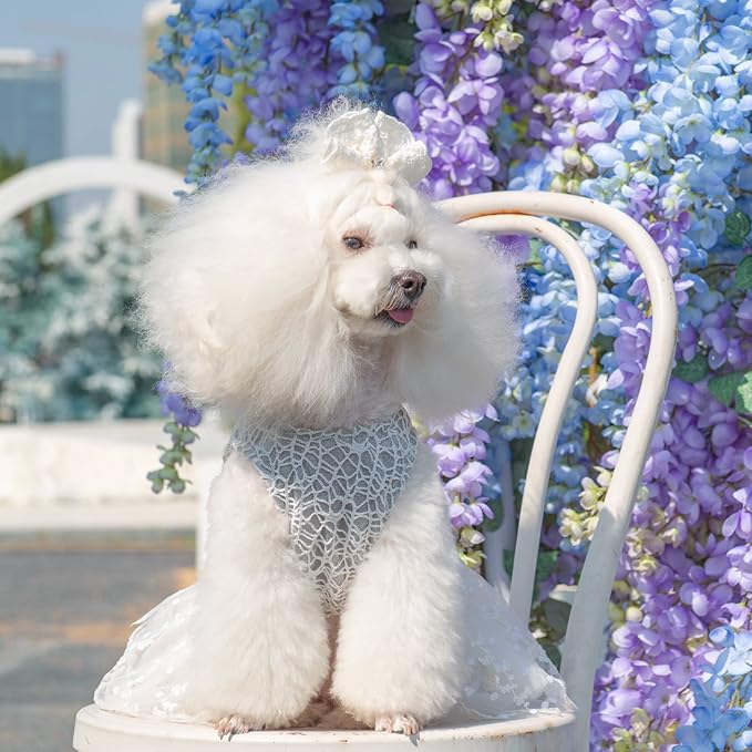 CuteBone Dog Birthday Dress Girl Puppy Skirt Tutu Cat Wedding Outfit Pet Party Clothes for Small Dogs Costume DD17XS