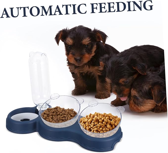 Abaodam Cat Food and Water Bowl Multi-Function Automatic Feeder and Dispenser for Cats and Dogs Elevated Design Dual Bowls Integrated Hydration for Indoor Pets