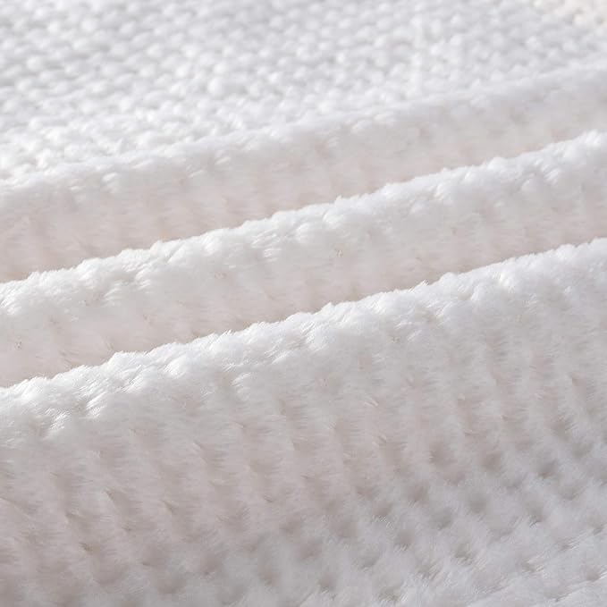 Warm Soft Fuzzy Dog or Cat Blanket, Plush Fleece Throws for Puppy, Kitten, Medium, Large Dogs - Ivory (L/40" x 48")