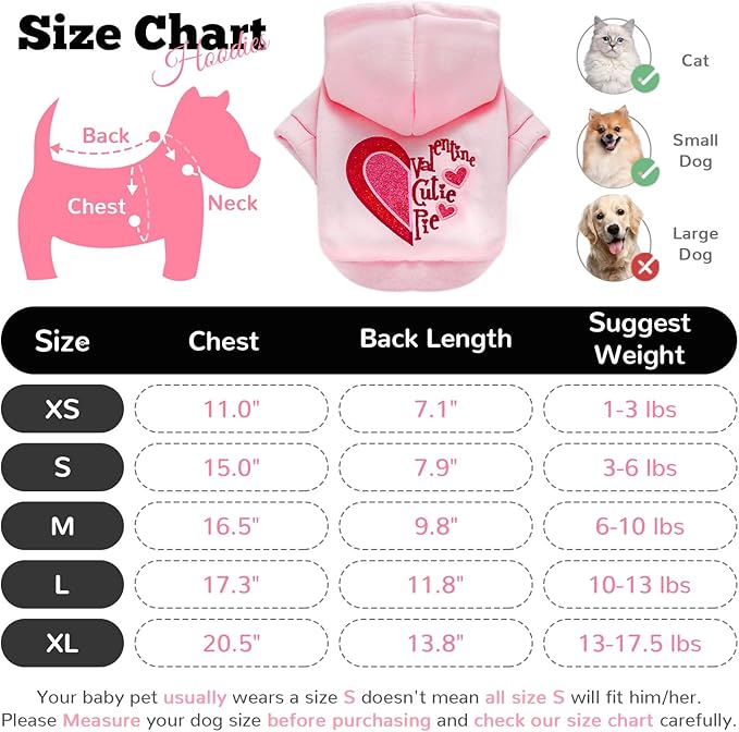 ABRRLO Small Dog Hoodie Clothes Cute Pink Fleece Dog Sweater for Small Dogs Cats Girl Warm Puppy Sweatshirt with Leash D Ring Fall Winter XS Pet Outfits Chihuahua Yorkie Shihtzu Clothing(Cutie Pie,M)