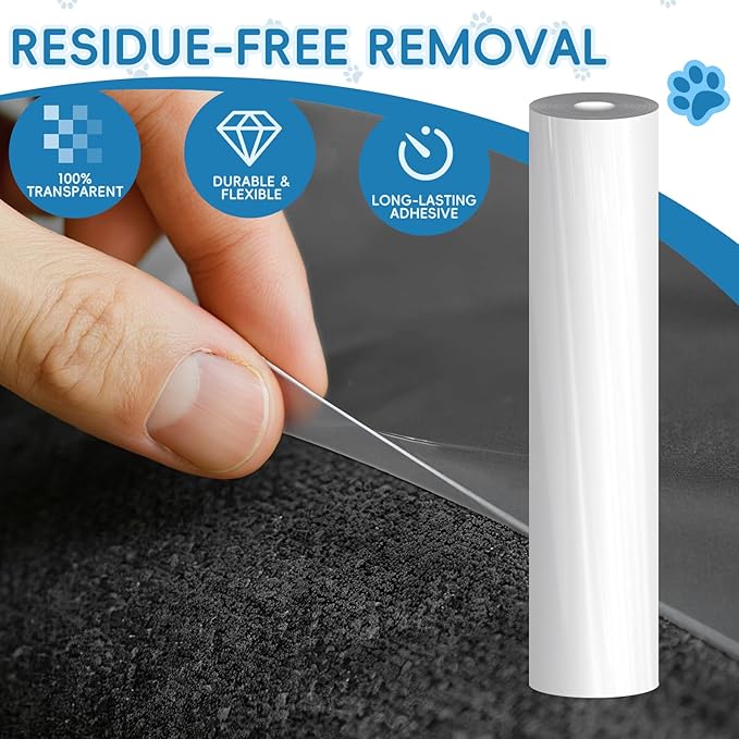 Anti Cat Scratch Furniture Protector,196.8" x 16.9" Couch Shield Against Cat Scratching,Thickened Transparent Self-Adhesive Couch Protector