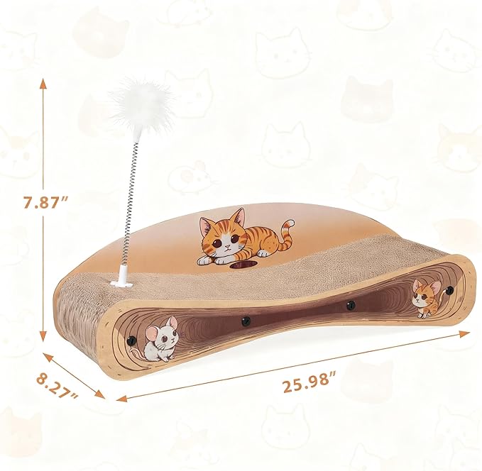 COZIWOW Cat Scratcher Lounge, Cat Scratching Board, Cardboard Lounge Bed, Durable Cat Scratching Pad Furniture Protector for Indoor Cats Kittens (Colorful)