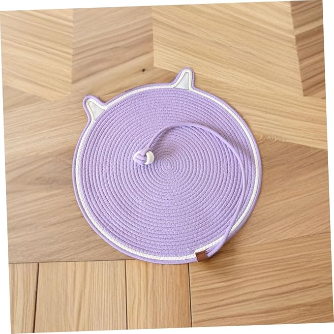 Cat Scratching Mat and Pad Anti-Slip Sturdy Cat Scratch Bed Small Purple Indoor Sofa Protector for Kitten Claw Grinding and Furniture Defense