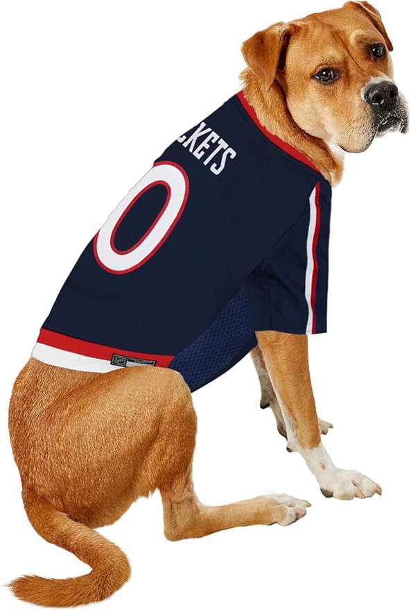 Pets First NHL Columbus Blue Jackets Jersey for Dogs & Cats, Medium. - Let Your Pet be a Real NHL Fan!