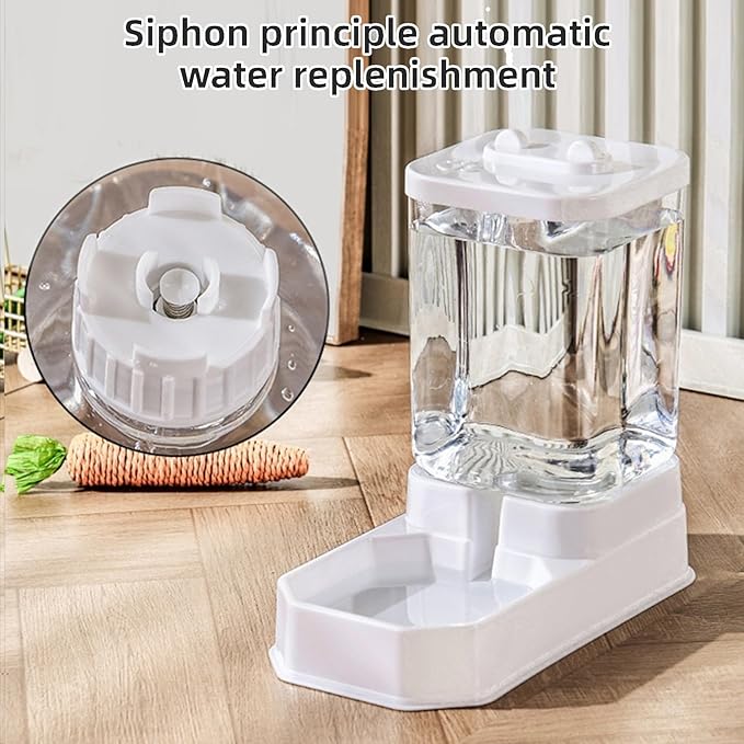 Pet Feeder and Water Dispenser, 4L 2.2KG Automatic Food Water Station for Cat Dog Anti Tipping PP Combo 29x15x26cm