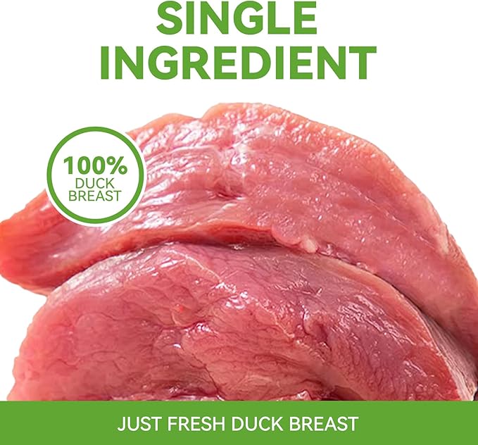 OPET Freeze Dried Cat Treats, Single Ingredient Grain Free High Protein Pet Food for Cats and Dogs, Healthy Training Snacks，Freeze Dried Duck Breast Sliced Fillets (Duck Breast, 5.92 Ounce)