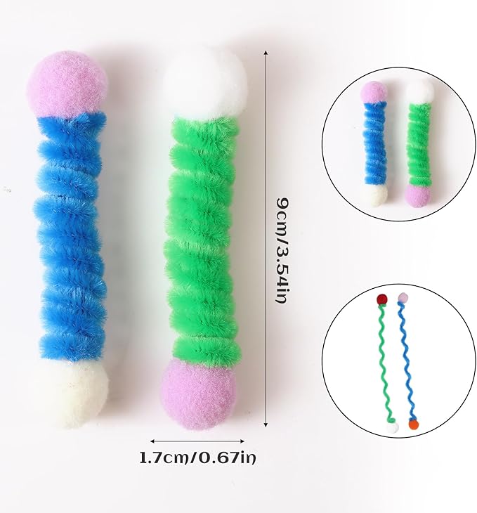 24 Pcs Cat Springs Toys Interactive Cat Toy Colorful Cats Spiral Spring Toy Cute Kitten Stuff for Swatting Biting Hunting Pouncing Kitten Toys