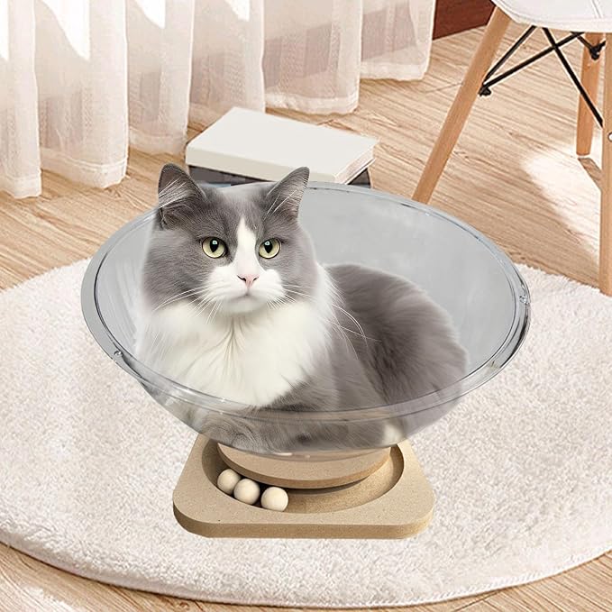 Space Capsule Cat Bed Pet Furniture Easy Cleaning Universal Small Pets Activity Centre Sleeping Nest Toy- 37cm