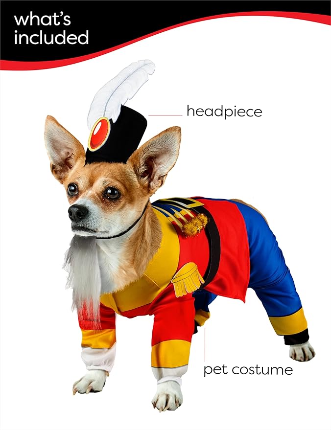 Rubies Nutcracker Pet Costume for Dogs or Cats, XL