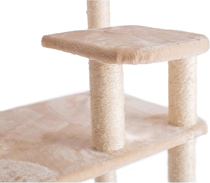 GleePet GP78740821 Cat Tree, 74-Inch, Beige