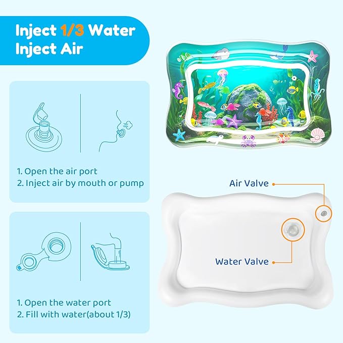 Interactive Cat Toy for indoor Cats, Upgraded Cat Water Mat with Fish - Thickened 0.7mm Enrichment Stimulating Water Sensory Play Mat, Water Bed Toys for Bored Adult Kitten Cats to Exercise & Hunting