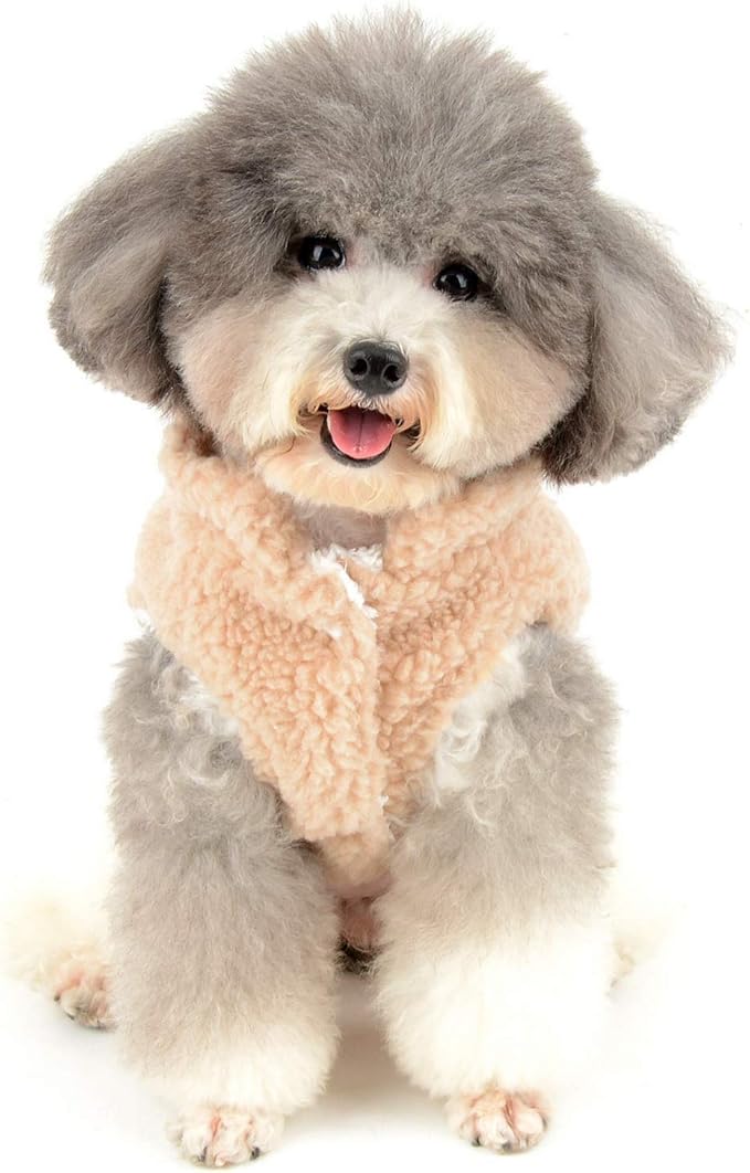 Zunea Small Dog Jacket Coat Fleece Puppy Girls Boys Winter Clothes Soft Warm Vest Pet Cold Weather Sweater Chihuahua Doggie Cats Jumper Apparel Brown XXL