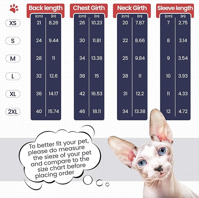 Sphynx Hairless Cats Sweater Shirt Kitten Soft Pullover Cute Cat Pajamas Jumpsuit Cotton Apparel Pet Winter Turtleneck for Cats DarkBlue L