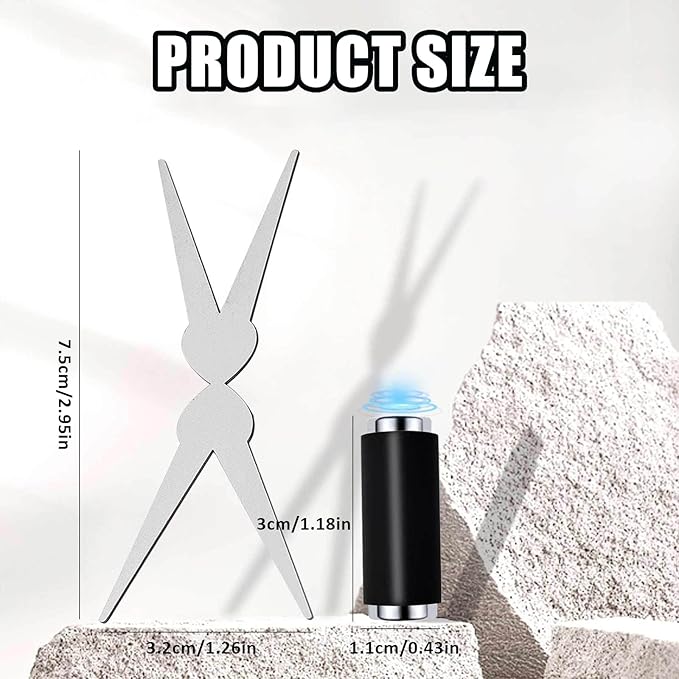 Cat Eye Gel Polish Double-Head Magnet Wand + Y Shaped Iron for French Cat Eye Effect Black Strong Cylinder Magnet Cat Eye Magnetic Bar for Home Salon Nail Art Tools