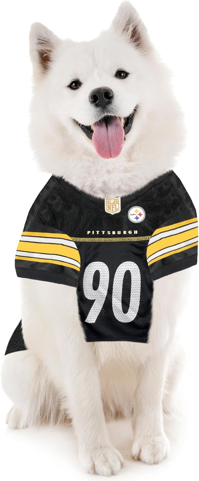 NFLPA TJ WATT PET Jersey, NFL Dog Shirt, Size Medium, Pittsburgh Steelers Mesh Jersey for Dogs