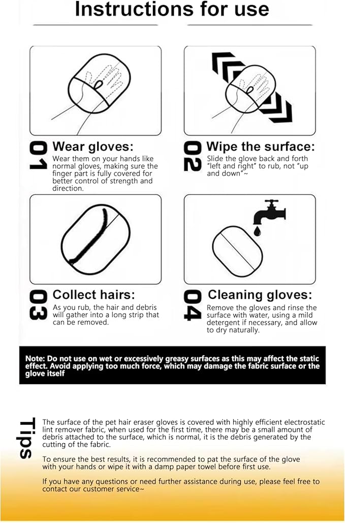 Pet Hair Removal Glove for Cats & Dogs, Upgraded Electrostatic Pet Hair Glove, Reusable Magic Brush Pet Hair Remover Tool for Laundry, Couch, Carpet, Car Seat.