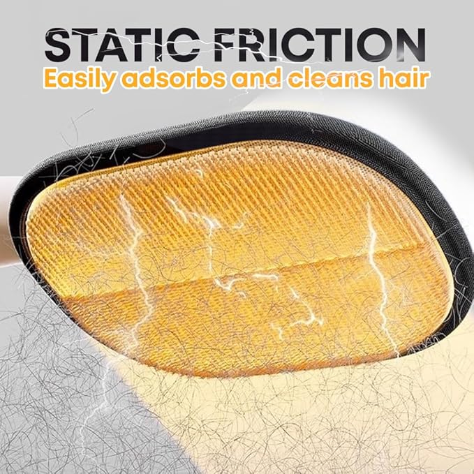 5‑Finger Pet Hair Remover Glove – Electrostatic Reusable & Washable Mitt for Cats & Dogs – Lint & Fur Removal for Clothing, Couch, Carpet & car interiors – Cleaning Comb Included (Black)