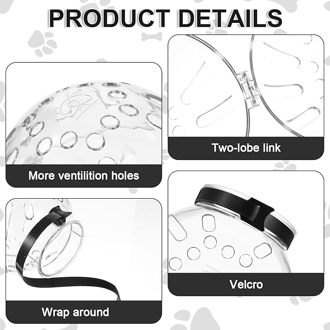 Kifmurase Cat Muzzle for Grooming Adjustable Hood Transparent Cats Helmet Anti Bite Muzzles Prevent from Cats Biting Scratching, Breathable Cat Bubble Muzzle for Nail Trimming Shaving and Bathing
