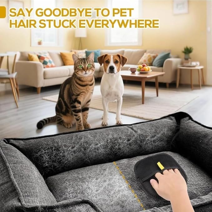 Pet Hair Remover Glove – Reusable & Washable Dog & Cat Hair Cleaner for Sofa, Couch, Carpet & Car Seat | Electrostatic Removal Mitt for Furniture & Clothes (1 Pack)