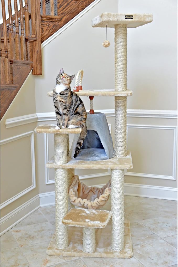 Armarkat Cat Tree Model A6501, Real Wood Cat Condo,30 inches L X28 inches W X 65 inches H