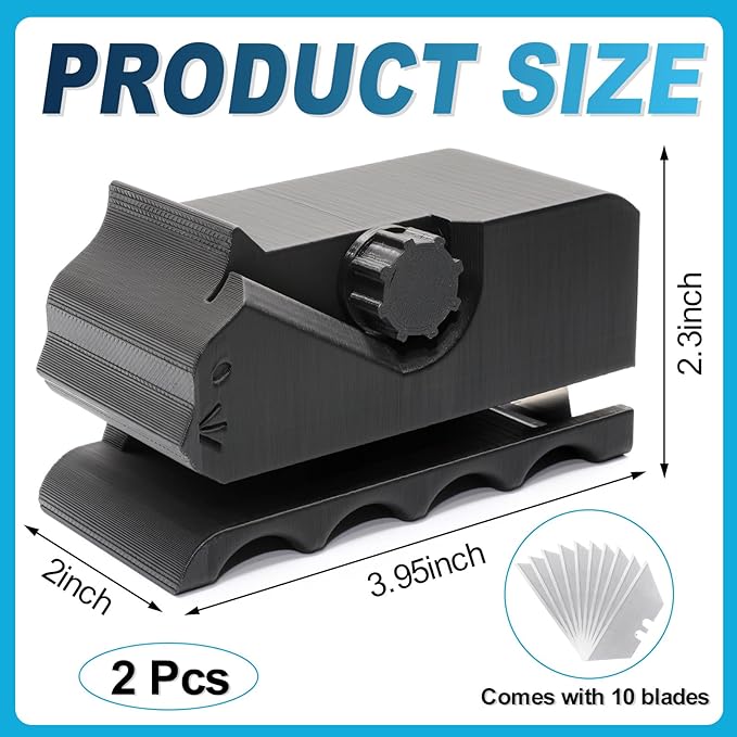 2 Pcs Cardboard Cutter for Cat Scratchers,Hand Cardboard Cutter with 10 Pcs Blade, Recycle Cardboard Boxes into DIY Cat Scratchers, Ergonomic Handle for Precision Cutting – Fun 3D-Printed Cat Design