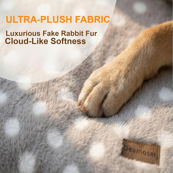 Self Warming Mat for Cats Dogs Self Heating Thermal Pad for Crates Cages Couches Beds 29.5" L x 18.8" W with Removable Cover Non-Slip Bottom Indoor Outdoor Grey M