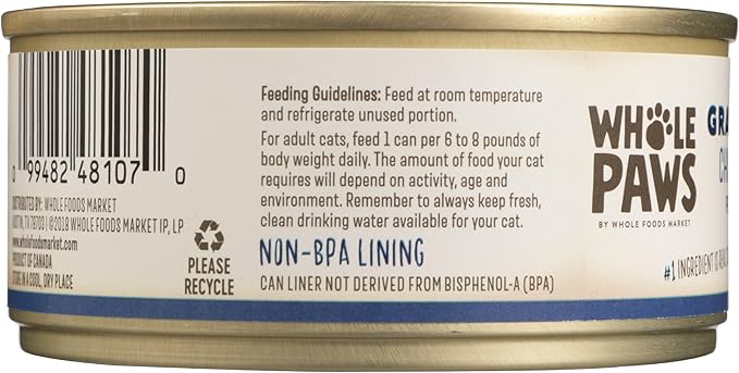 Whole Paws, Grain-Free Wet Cat Food, Chicken Paté, 5.5 Ounce