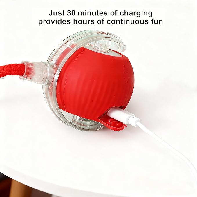 Interactive Cat Toy Ball for Indoor Cats, Automatic Moving Cat Ball with String Tail, 3 Interaction Modes Smart Rolling Pet Toy, Type-C Rechargeable Silent Kitten Toy for Boredom & Exercise