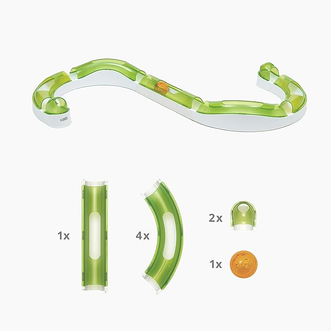 Catit Senses 2.0 Wave Circuit Interactive Cat Toy - 8-Piece Closed-Track Ball Toy for All Breed Sizes