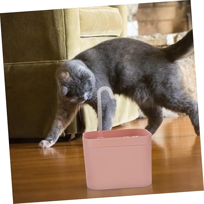 Automatic Circulation Cat Water Fountain Pet Drinking Feeder with Mute Pump Portable Pink for Dogs and Kittens