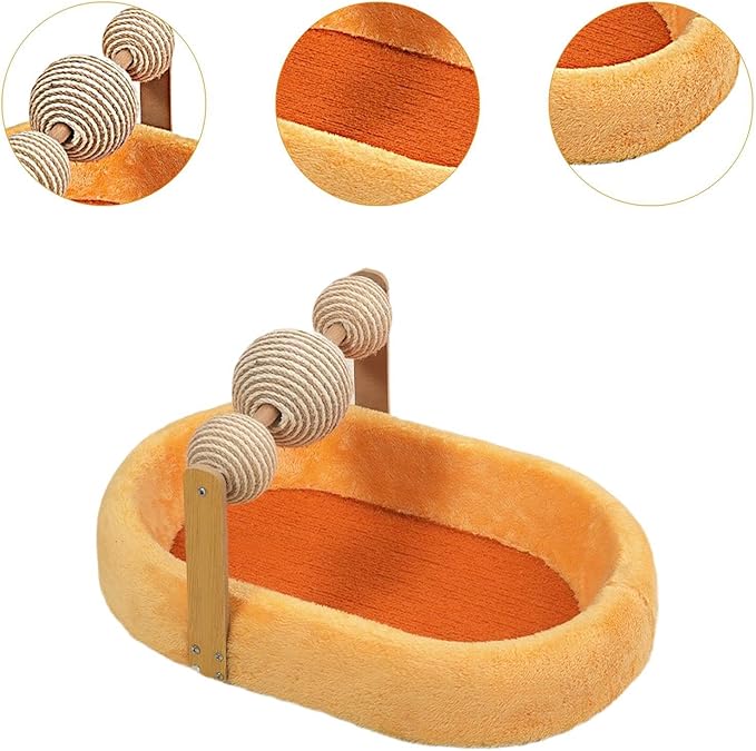 Cat Scratching Board Kitten Bed Furniture Protector Training Toys Exercise Cats Scratcher Bed Cat Scratching Pad for Resting- Orange
