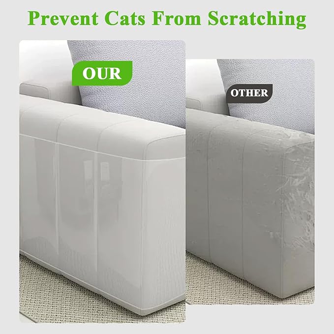 Cat Scratch Furniture Protector, 20-Pack Anti-Scratch Couch Protector from Cat Claws, Specially Designed for Leather Furniture, Easy to Remove, No Pins
