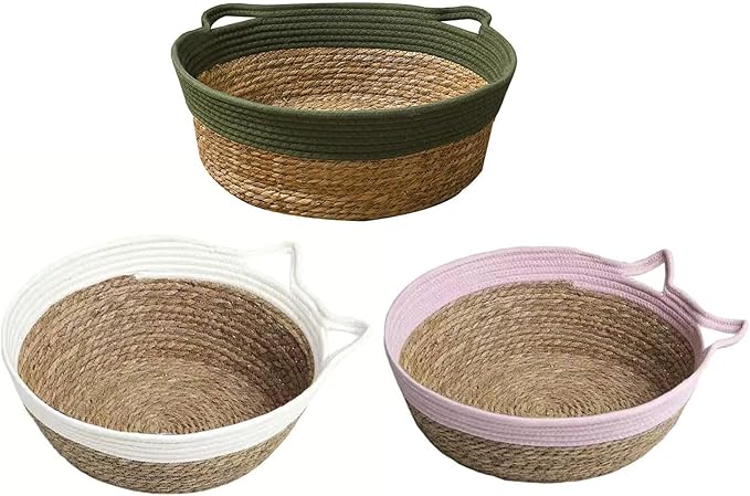 Straw House for Cats Dog Interaction Sleep Rest Nest Bed Hideouts Basket Bed Rest Furniture Nest