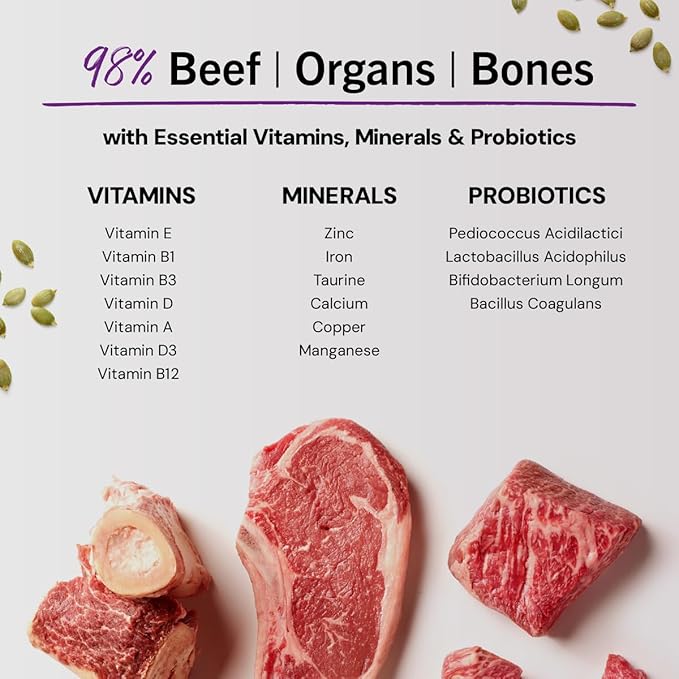 Stella & Chewy's Freeze-Dried Raw Cat Dinner Morsels - Premium Beef Recipe with 98% Grass-Fed Meat & Organs - Natural Grain-Free Cat & Kitten Food - Made in USA - 18 oz