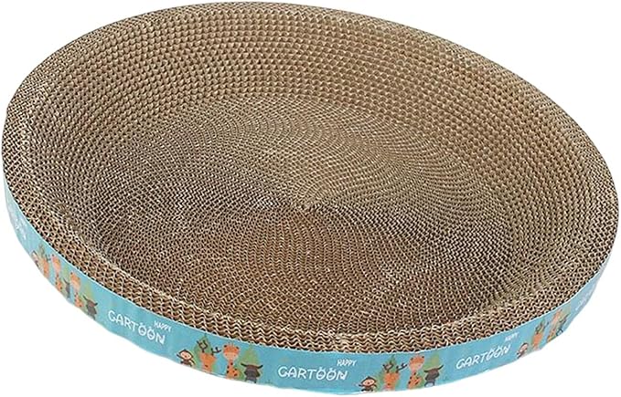 Cats Scratcher Cardboard Cat Scratcher Bed Couch Lounge Training Toy Cardboard Cat Bed Corrugated Scratch Pad for Carpets Protect Furniture, Round Giraffe 43cm