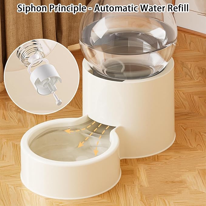 Automatic Pet Feeder - 26x16x14cm Dog Auto Feeding Bowl | Pet Food and Water Device | Large Capacity Puppy Water Dispenser | for Home Vacation Indoor Living Room Travel Weekend Trip Backyard