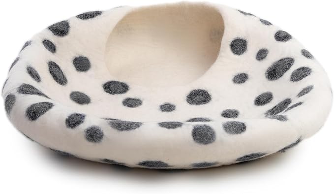 Luxurious Merino Wool Cat Cave - Foldable Hideaway Pod for Indoor Cats - Premium Felt Kitten Pet Enclosure - Covered Cat House for Ultimate Cozy Comfort by Woolygon