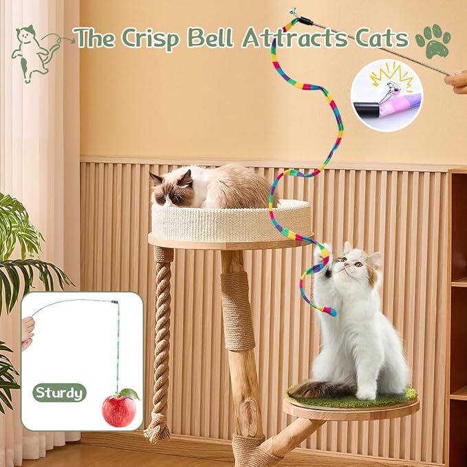Cat Toys 40 Pack - Interactive Variety Set for Cats & Kittens with Cat Wand Toys, Feather Toys, Crinkle Balls, Springs & Silvervine Sticks to Reduce Anxiety & Destructive Behaviour
