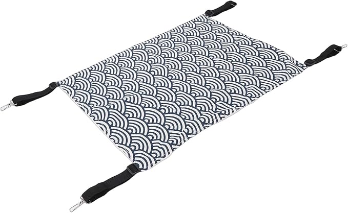 GLOGLOW Cat Bed Reversible Cat Hanging Hammock, Soft Breathable Pet Cage Hammock for Small Dogs Rabbits Bed, Furniture (Blue Stripes with Fleece)