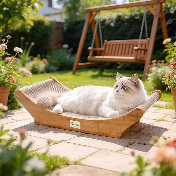 Sisal Cat Scratcher Bed, Cat Hammock Lounge, Cat Furniture & Nail File Scratcher, Scratching Post for Indoor Adult Cats