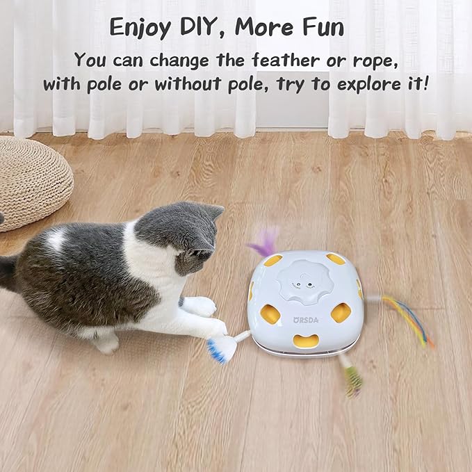 ORSDA 14PCS Cat Feather Toys Replacement Interactive Kitten Toys for Indoor Cats with Mylar Crinkle Balls Multicolor Pack for Indoor Exercise（Only Suitable for T65 & T85 4 in 1 and 5 in 1 Cat Toy