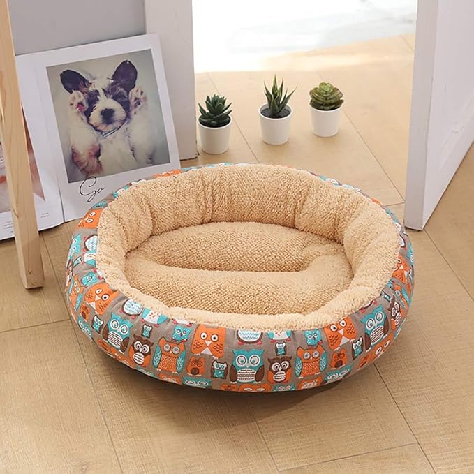 Pet Supplies Beige/Owl Fashion Kennel Cat Litter Small Medium Dog Pet Dog Pad 50 50 14 cm